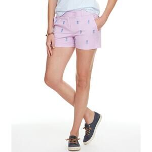 Vineyard Vines Pink Shorts with Blue Pineapple Print